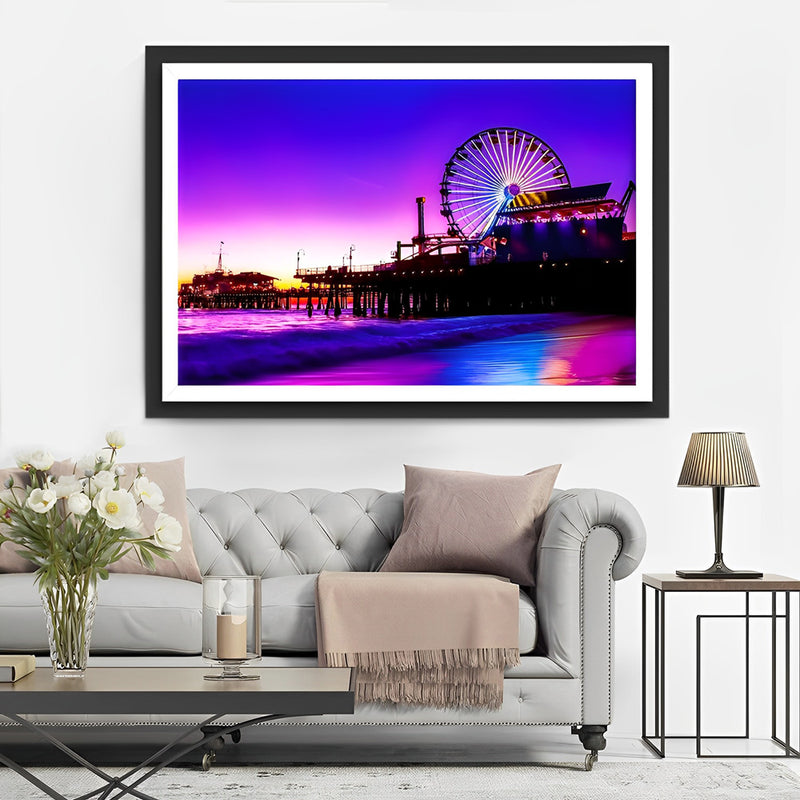 Sonnenuntergang am Santa Monica Pier Diamond Painting