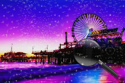 Sonnenuntergang am Santa Monica Pier Diamond Painting