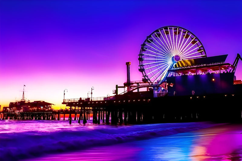 Sonnenuntergang am Santa Monica Pier Diamond Painting