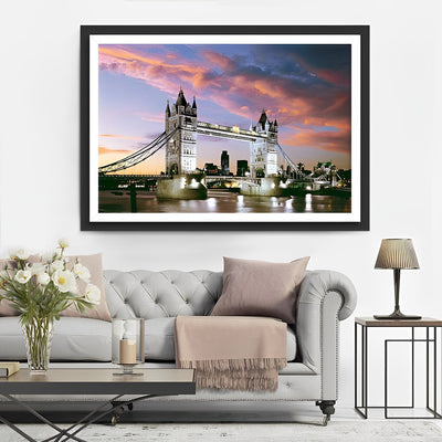 Abendansicht der Tower Bridge in London Diamond Painting