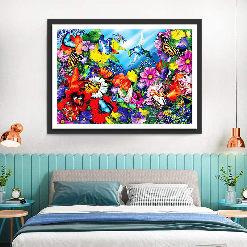 Schmetterlinge in den Blumen Diamond Painting