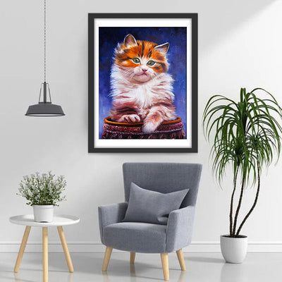 Katze und Trommel Diamond Painting