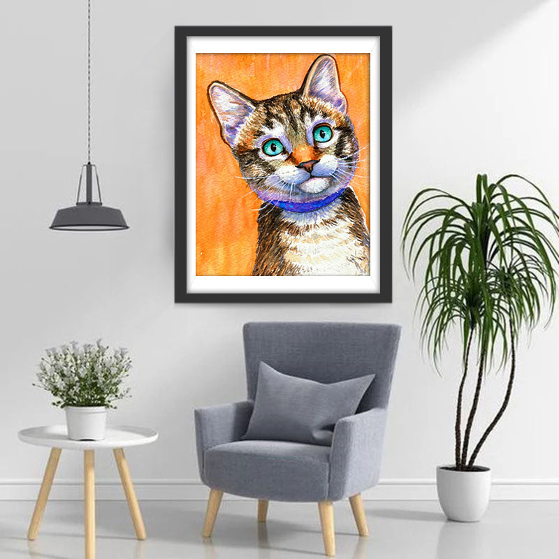 Kleine Katze mit grünen Augen Diamond Painting