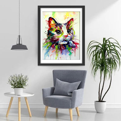 Katze in Wasserfarben Diamond Painting