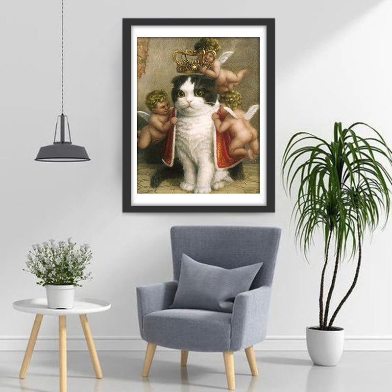 Königliche Katze und Engel Diamond Painting