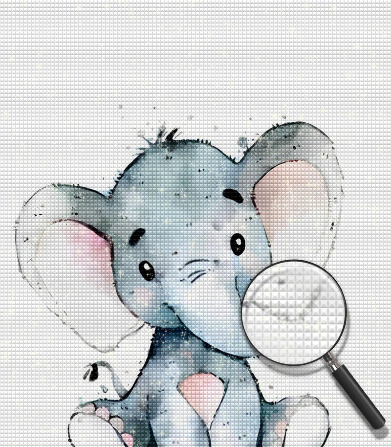 Sitzender Cartoon-Elefant Diamond Painting