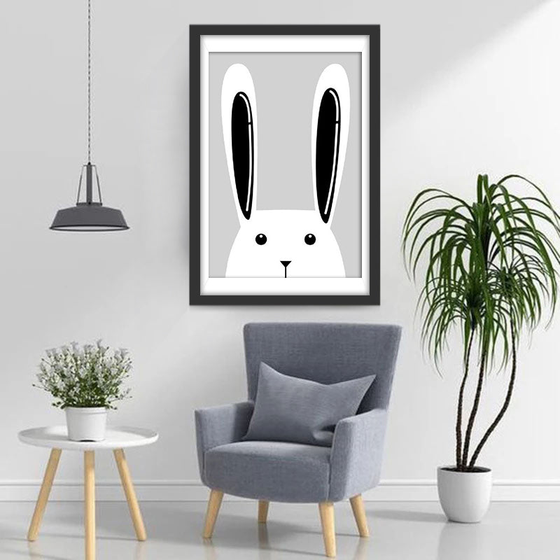 Cartoon-Hase mit langen Ohren Diamond Painting