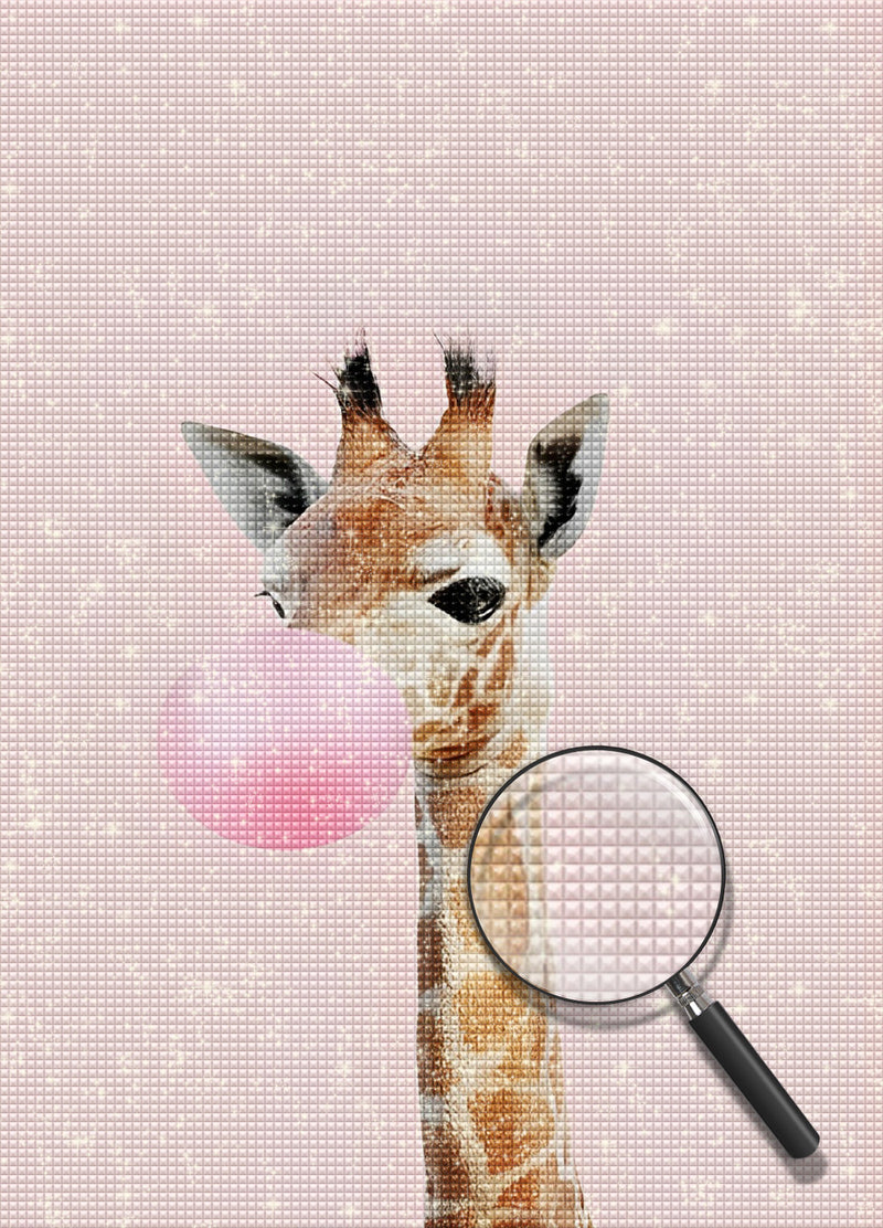 Giraffe mit rosa Ballon Diamond Painting