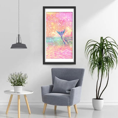 Meerjungfrau und rosa Meer Diamond Painting