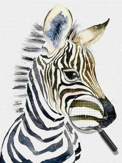 Schwarz-weißes Zebra Diamond Painting