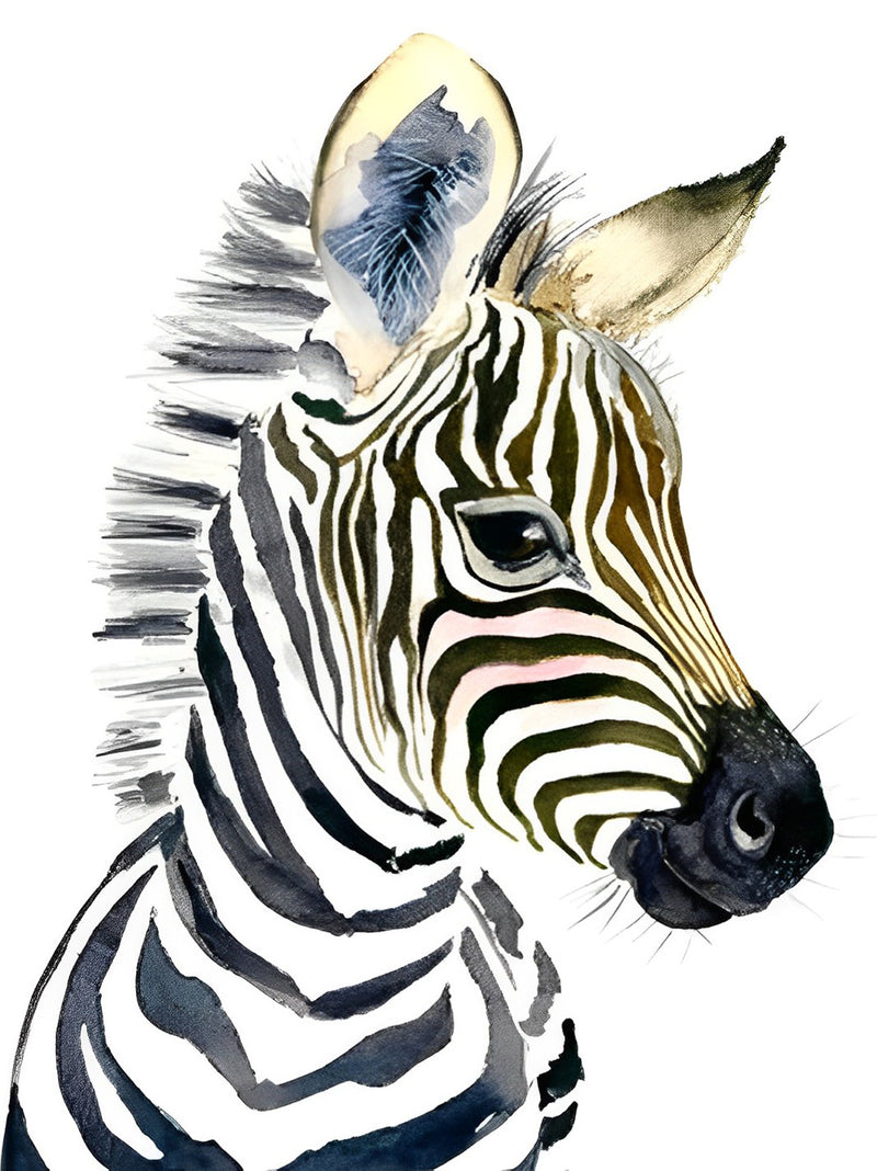 Schwarz-weißes Zebra Diamond Painting