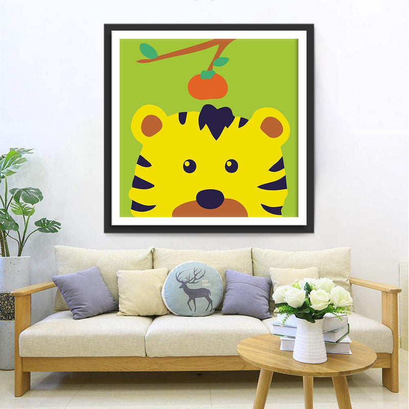 Cartoon Tiger und Obst Diamond Painting