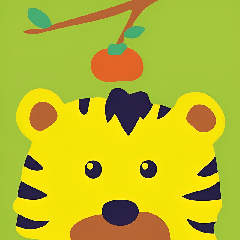 Cartoon Tiger und Obst Diamond Painting