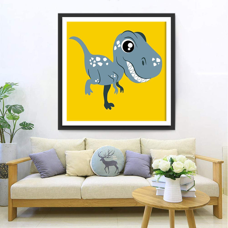 Cartoon grauer Tyrannosaurus Diamond Painting