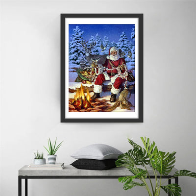 Weihnachtsmann Tiere Diamond Painting