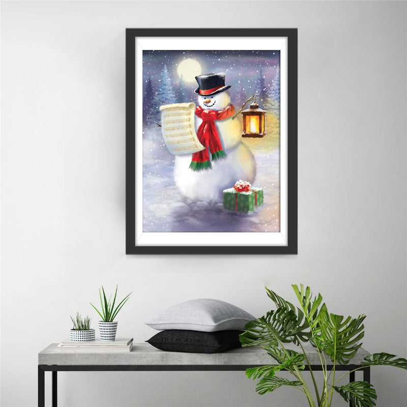 Schneemann und Geschenkliste Diamond Painting