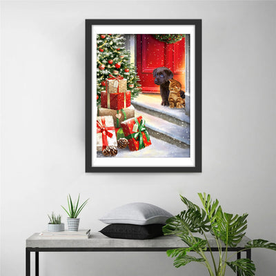 Katze Hund Geschenke Weihnachtsbaum Diamond Painting