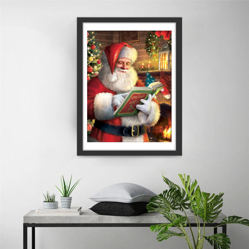 Lesender Weihnachtsmann Diamond Painting