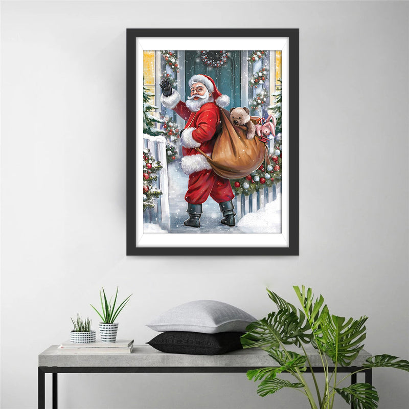 Besuchender Weihnachtsmann mit Geschenken Diamond Painting