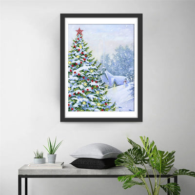 Weihnachtsbaum im Wald Diamond Painting