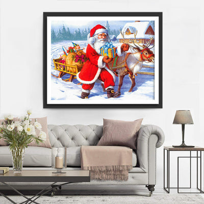 Weihnachtsmann mit Geschenken Diamond Painting