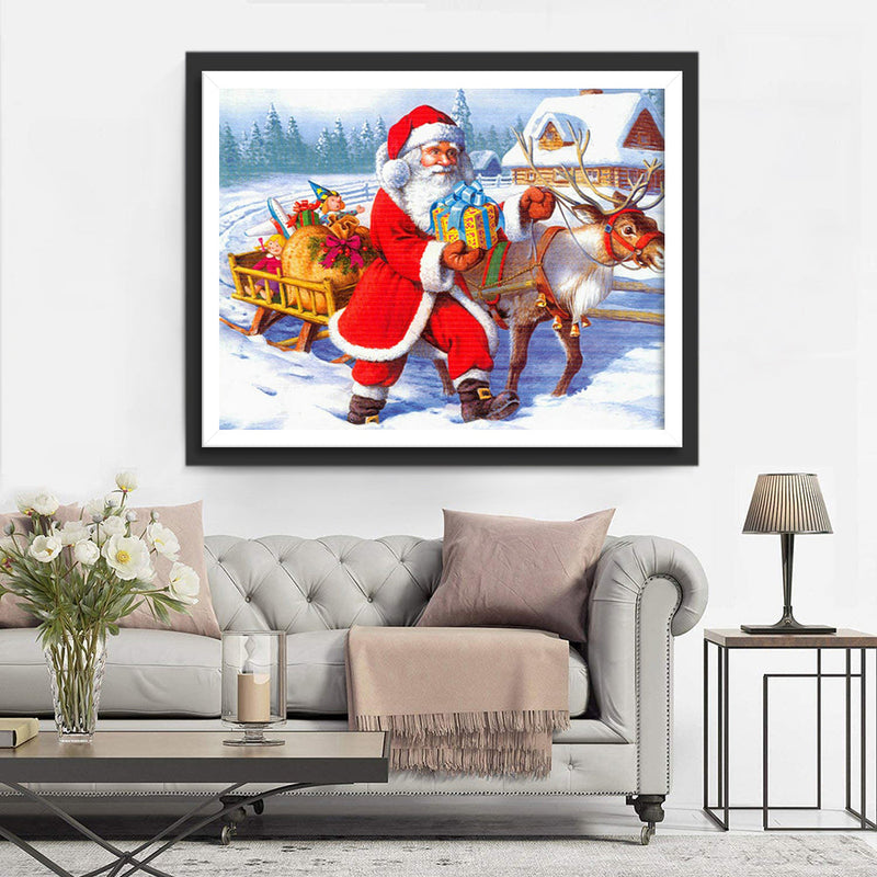 Weihnachtsmann mit Geschenken Diamond Painting