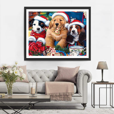 Hunde Weihnachtsgeschenk Diamond Painting