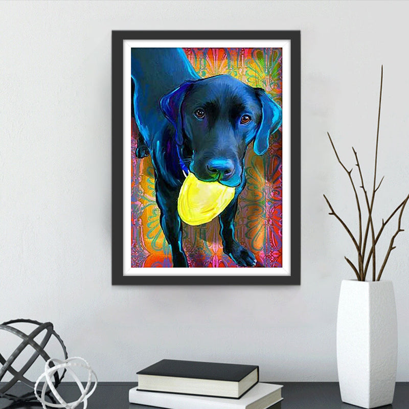 Schwarzer Hund Diamond Painting