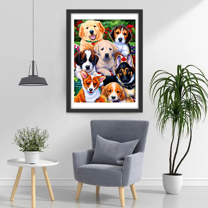 Sieben Hunde Diamond Painting