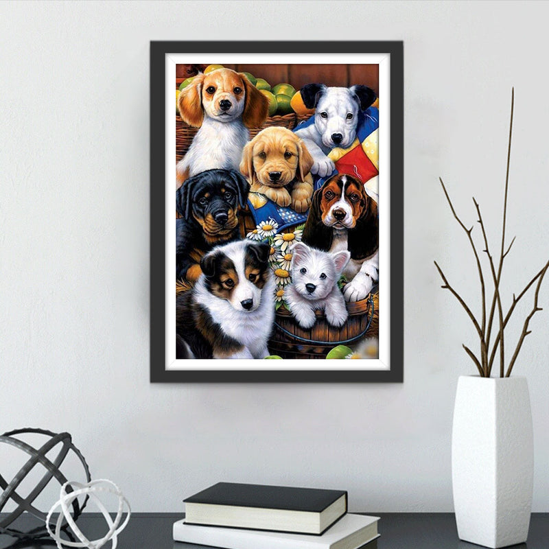 Sieben Hunde Diamond Painting