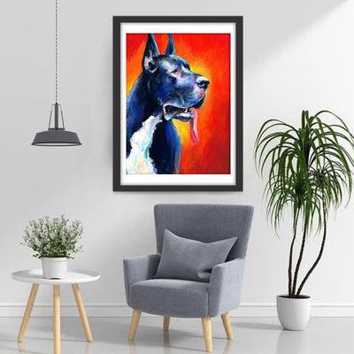 Schwarze Deutsche Dogge Diamond Painting