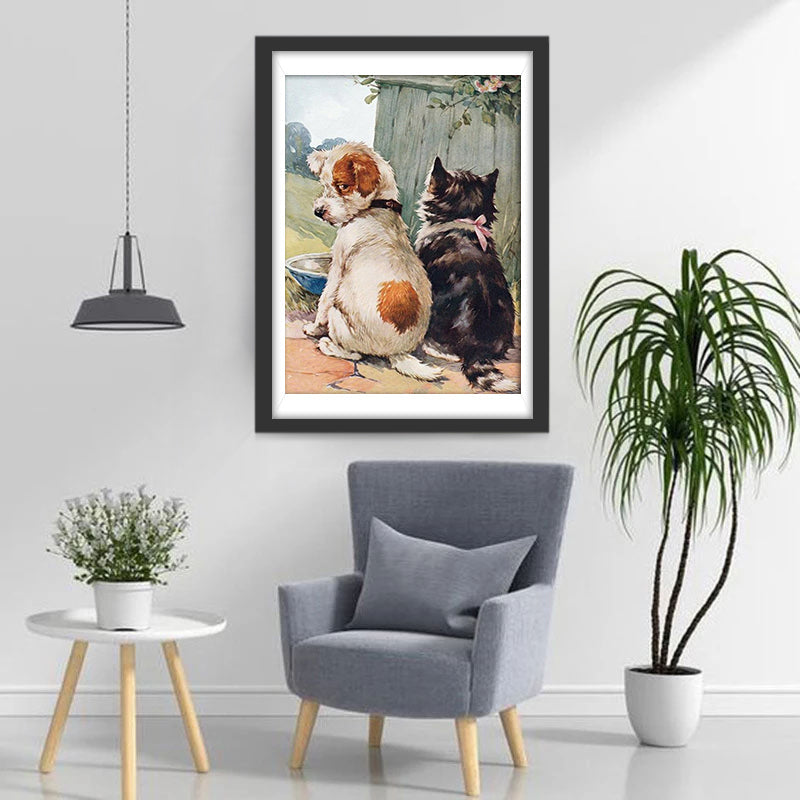 Hund und Katze Diamond Painting