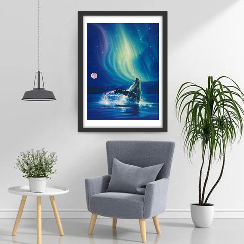 Delfin und Polarlicht Diamond Painting