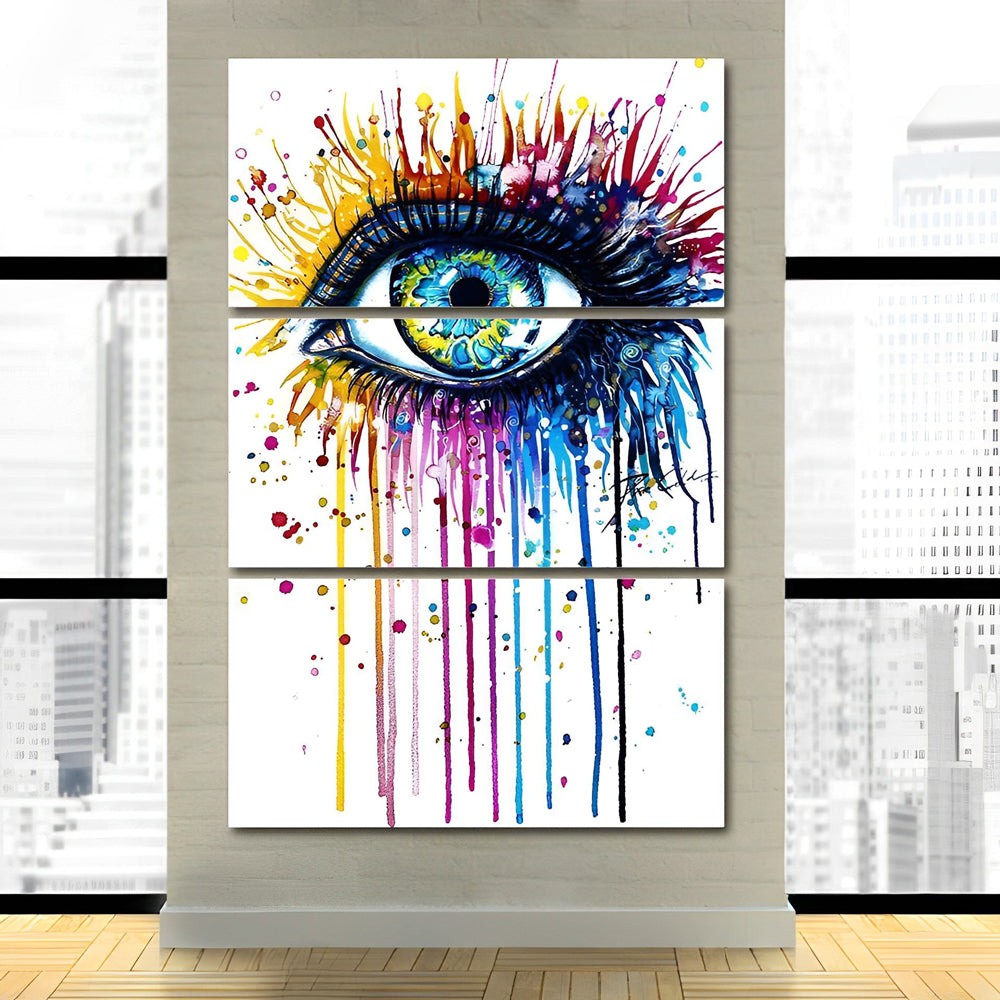 Abstraktes Auge Diamond Painting 3 teilig