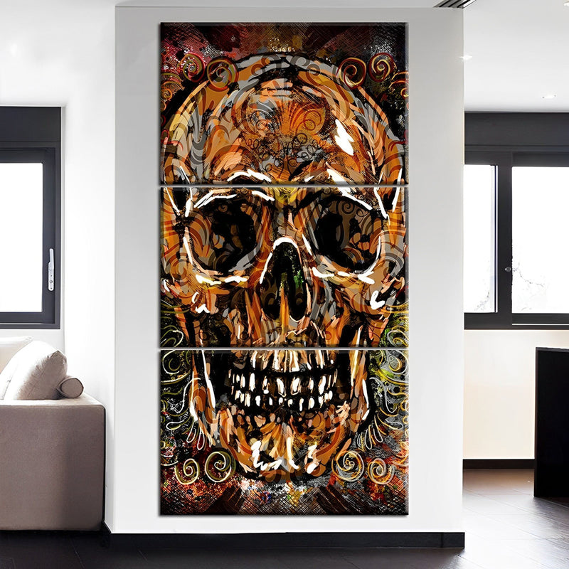 Abstrakter Totenkopf Diamond Painting 3 teilig