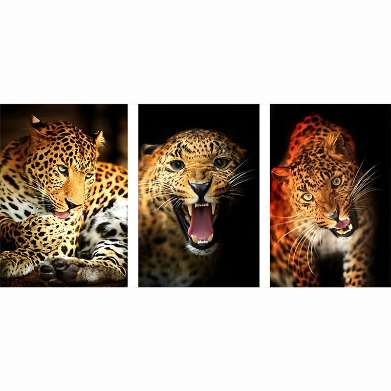 Leopard Diamond Painting 3 teilig