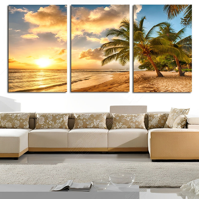 Landschaft am Meer Diamond Painting 3 teilig