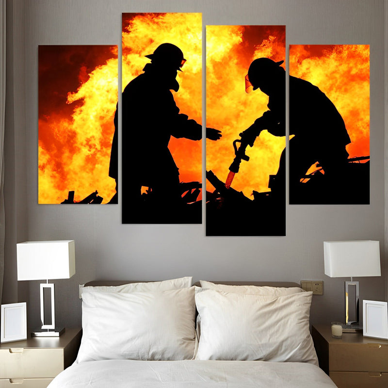 Feuerwehrleute Diamond Painting 4 teilig