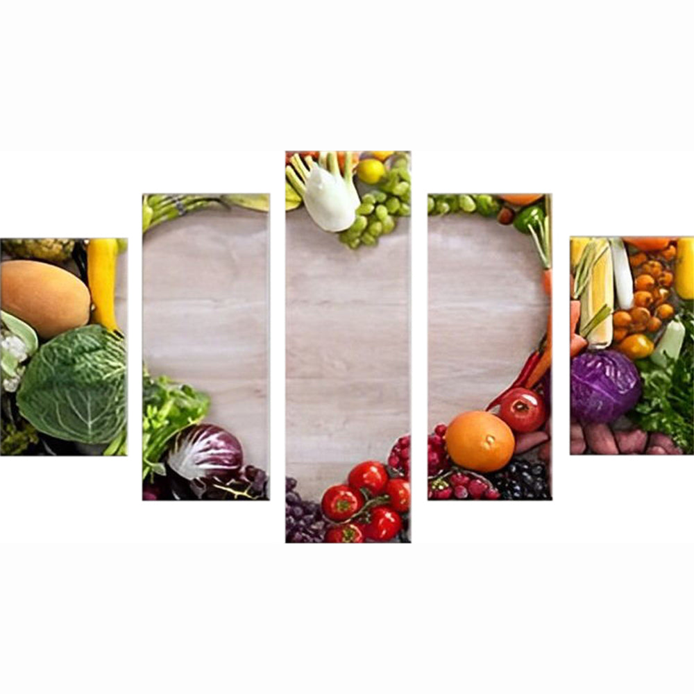 5 Teilig Früchte Gemüse Herz Diamond Painting