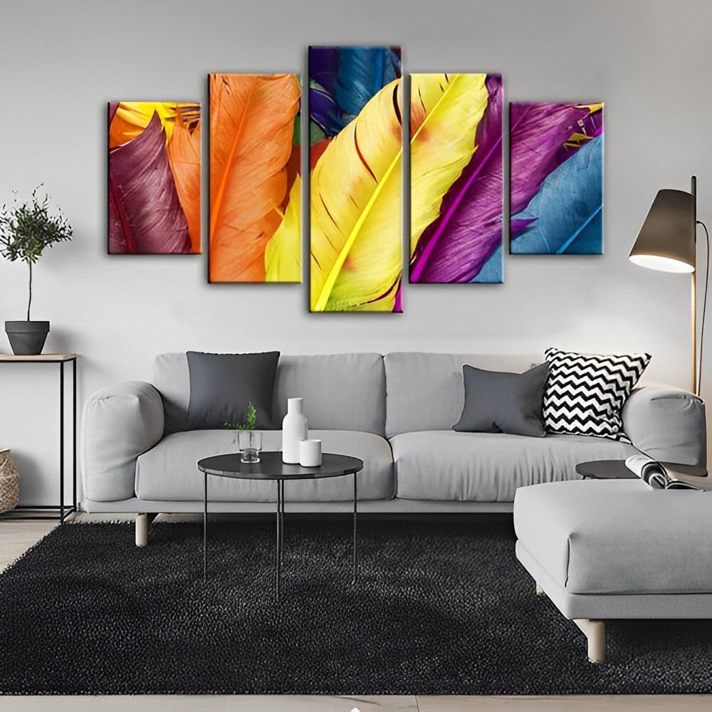 Bunte Federn Diamond Painting 5 teilig