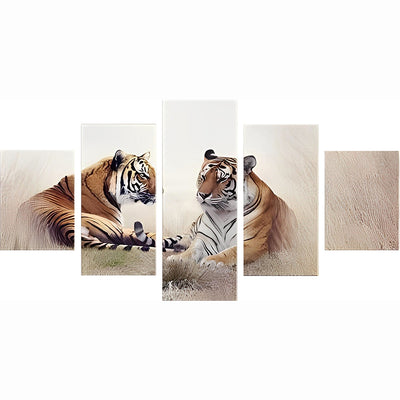 Zwei Tiger Diamond Painting 5 teilig