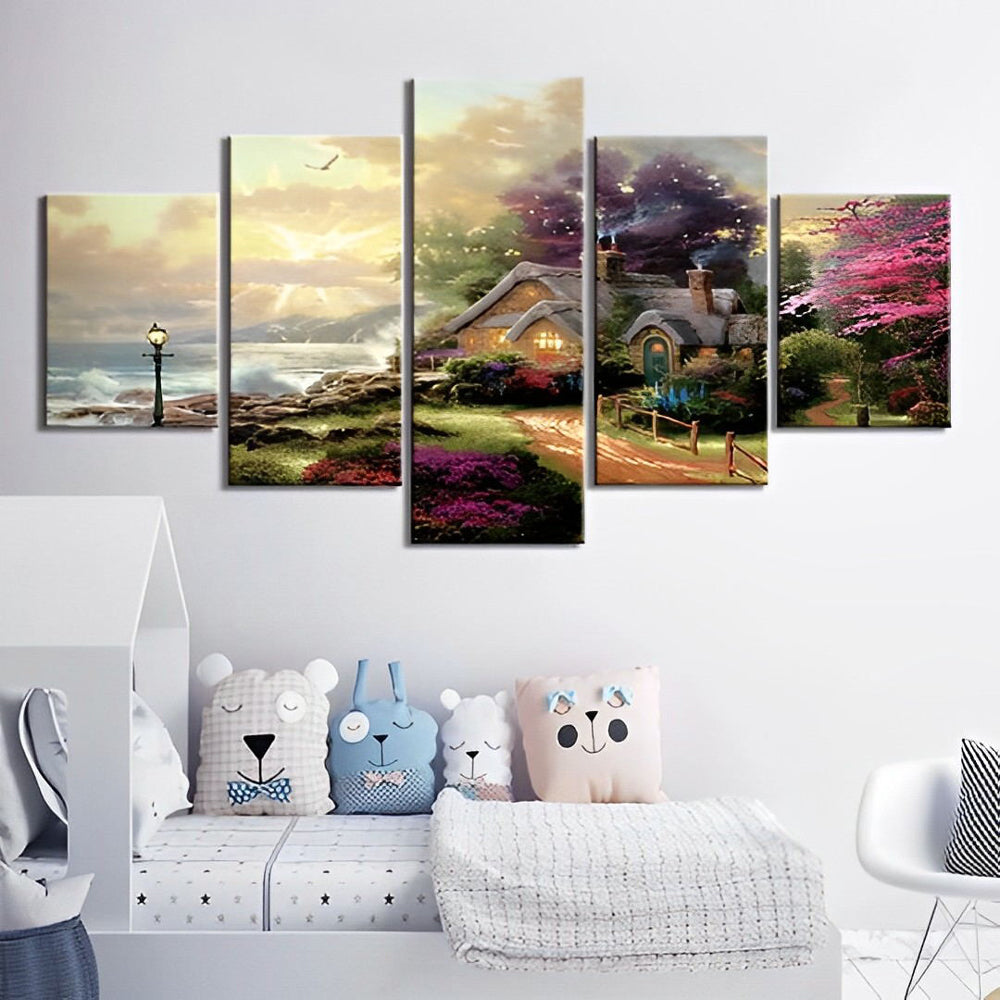 Magisches Haus im Wald Diamond Painting 5 teilig