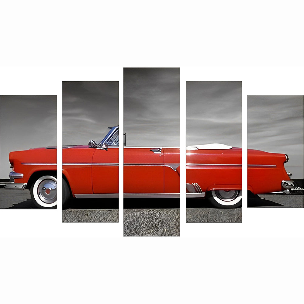 Roter Sportwagen Diamond Painting 5 teilig