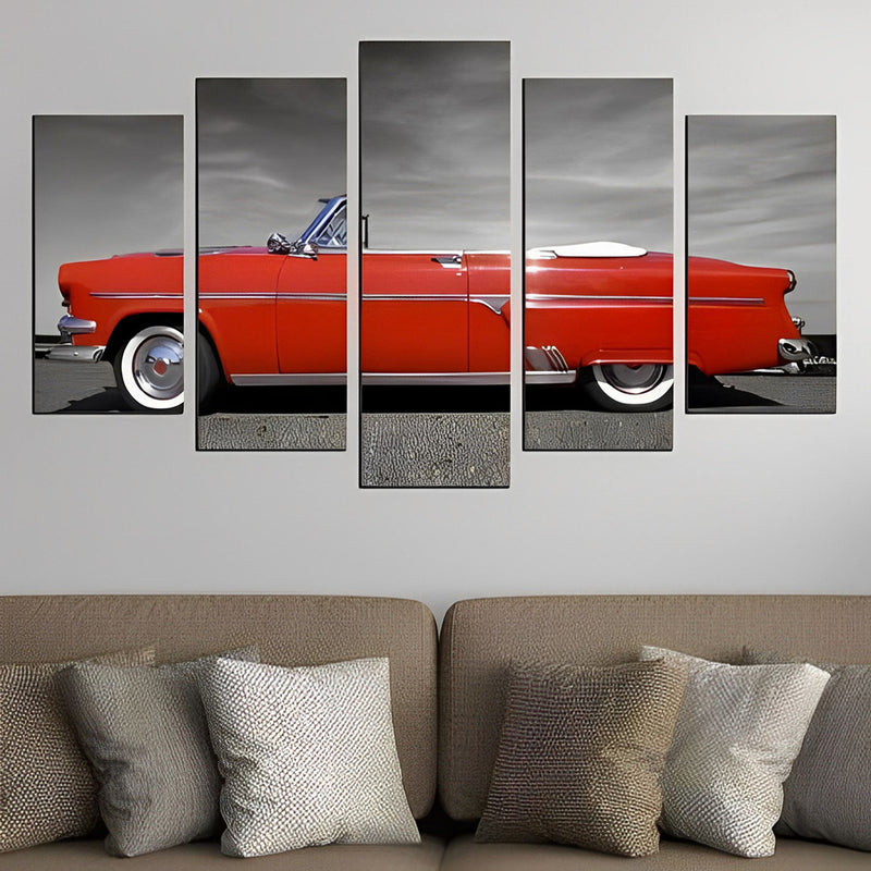 Roter Sportwagen Diamond Painting 5 teilig