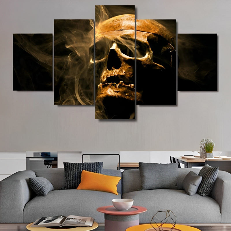 Totenkopf mit Rauch Diamond Painting 5 teilig