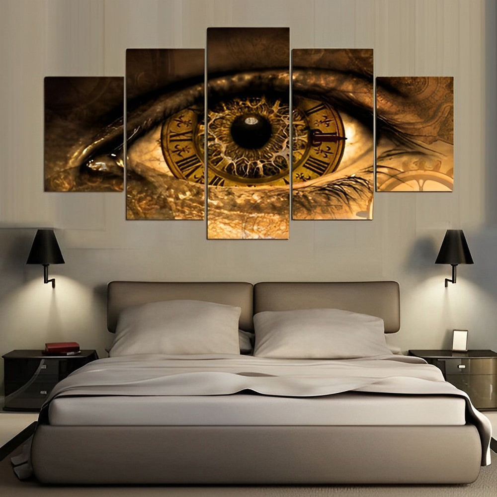 Uhr im Auge Diamond Painting 5 teilig