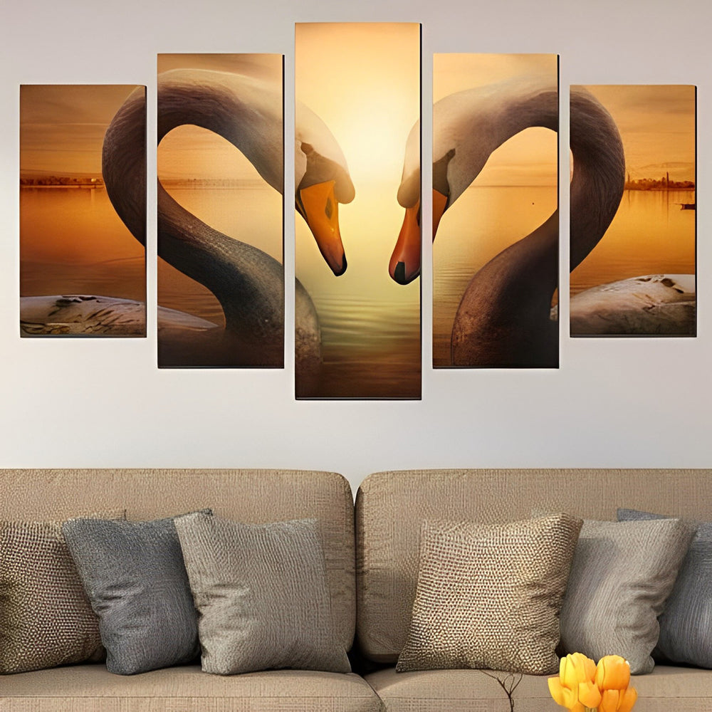 5 teilig Schwäne Diamond Painting