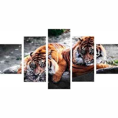 Zwei Tiger Diamond Painting 5 teilig