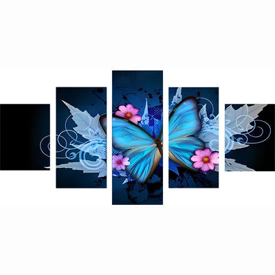 Blauer Schmetterling Diamond Painting 5 teilig