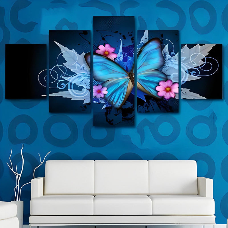 Blauer Schmetterling Diamond Painting 5 teilig